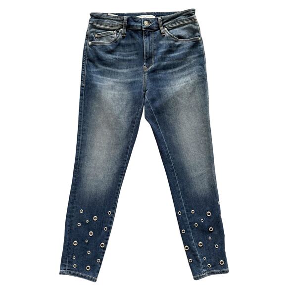 Mavi Jeans Women's Size 28 Tess High Rise Skinny Shaded Eyelet Ankle Artsy Boho - Picture 3 of 16